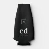 ロゴ白黒ビジネスモノグラム名 ボトルクーラー (正面)