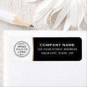 ロゴ白黒フェイクゴールデン縁ど差出人住所 ラベル (インサイチュ)