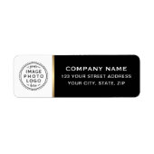 ロゴ白黒フェイクゴールデン縁ど差出人住所 ラベル (正面)