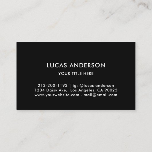 ロゴ白黒フォイルモダン企業の 名刺 (裏面)