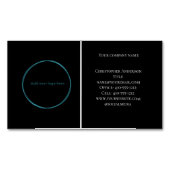 ロゴ白黒プロフェッショナル 企業の マグネット名刺 (正面)