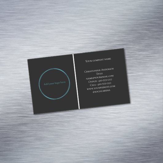 ロゴ白黒プロフェッショナル 企業の マグネット名刺 (インサイチュ)