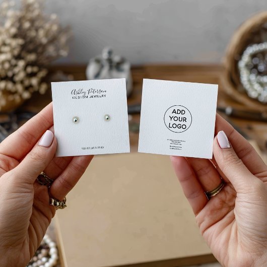 ロゴ白黒ミニマリストスタッドイヤリングディスプレイ