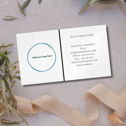 ロゴ白黒ミニマルプロフェッショナル マグネット名刺