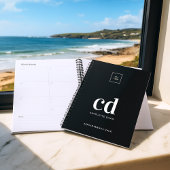 ロゴ白黒モノグラムイニシャル事業2026 プランナー手帳