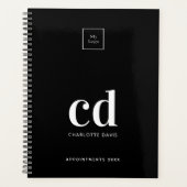 ロゴ白黒モノグラムイニシャル事業2026 プランナー手帳 (正面)