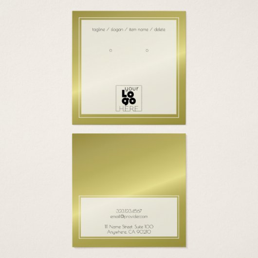 ロゴ真鍮メタリックフェイクイヤリングディスプレイカードの追加 (正面&裏面)