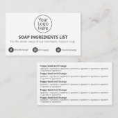ロゴ石鹸の香りの範囲の材料 名刺 (正面/裏面)