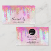 ロゴ石鹸ホログラフドリップ化粧品バラ 名刺 (正面/裏面)