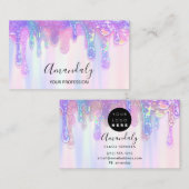 ロゴ石鹸ホログラフドリップ化粧品爪、 ネイルピンクブシ 名刺 (正面/裏面)