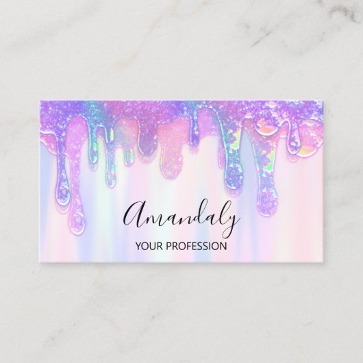 ロゴ石鹸ホログラフドリップ化粧品爪、 ネイルピンクブシ 名刺 (正面)