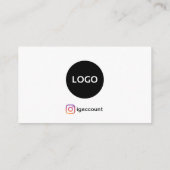 ロゴ空白のを白くするQRコードソーシャルメディア 名刺 (裏面)