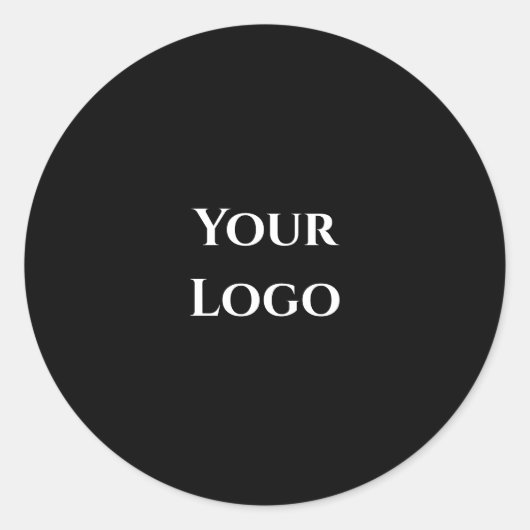 ロゴ空白のテンプレートブラックシンプルデザインカード ラウンドシール (正面)