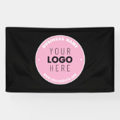 ロゴ簡単差替 & 編集可能なテキスト | ピンク/DIY 横断幕 (横)