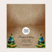 ロゴ素朴の追加カスタム文字クリスマスツリー休日 名刺 (外部フラット)