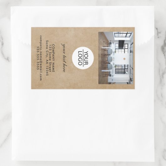 ロゴ素朴の追加カスタム文字フォトプロモーション 長方形シール (バッグ)