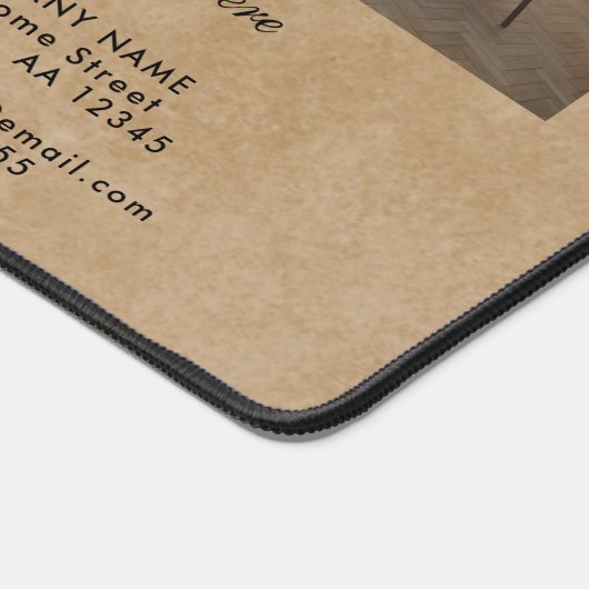 ロゴ素朴の追加カスタム文字写真会社 デスクマット (コーナー)