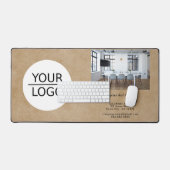 ロゴ素朴の追加カスタム文字写真会社 デスクマット (キーボード&マウス)