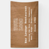ロゴ素朴の追加バーラウンジレストランマーケティング 横断幕 (縦)