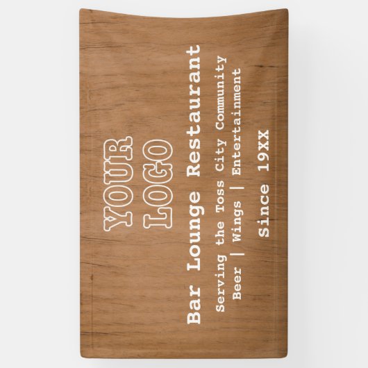 ロゴ素朴の追加バーラウンジレストランマーケティング 横断幕 (縦)