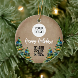 ロゴ素朴の追加QRコードのカスタム文字プロモーション セラミックオーナメント