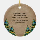 ロゴ素朴の追加QRコードのカスタム文字プロモーション セラミックオーナメント (裏面)