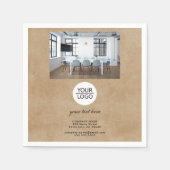 ロゴ素朴を追加するカスタム文字プロモーション写真 スタンダードカクテルナプキン (正面)