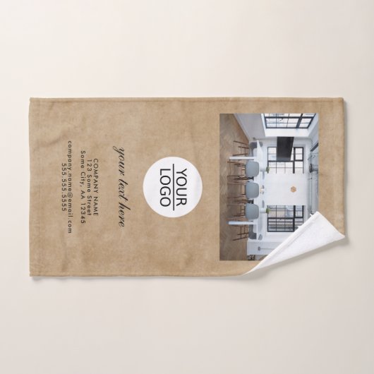 ロゴ素朴を追加するカスタム文字プロモーション写真 ハンドタオル (ハンドタオル)