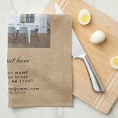 ロゴ素朴を追加するカスタム文字会社の写真 キッチンタオル (四つ折り)