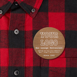 ロゴ素朴を追加バーラウンジレストランマーケティングKe 缶バッジ