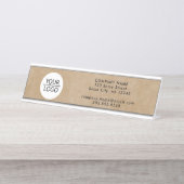 ロゴ素朴会社情報の追加 デスクネームプレート (正面)