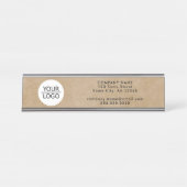 ロゴ素朴会社情報の追加 デスクネームプレート (正面)