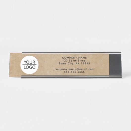 ロゴ素朴会社情報の追加 デスクネームプレート (正面)