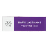 ロゴ紫ミニマルシンプルリストモダンマグネットタイトル 名札 (正面)