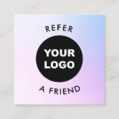 ロゴ紫色の顧客紹介カードの追加 紹介カード (正面)