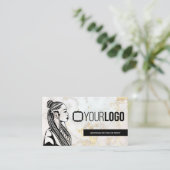 ロゴ組み立てスタイリストまたはヘア組み立てサロン 名刺 (スタンド正面)