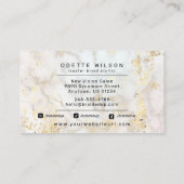 ロゴ組み立てスタイリストまたはヘア組み立てサロン 名刺 (裏面)