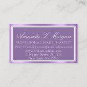 ロゴ結婚のイベントプランナー制作パープル 名刺 (裏面)