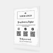 ロゴ絵を描のSNSでの支払いを白くする アクリルサイン (傾斜)