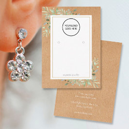 ロゴ緑のイヤリング素朴ディスプレイカード 名刺