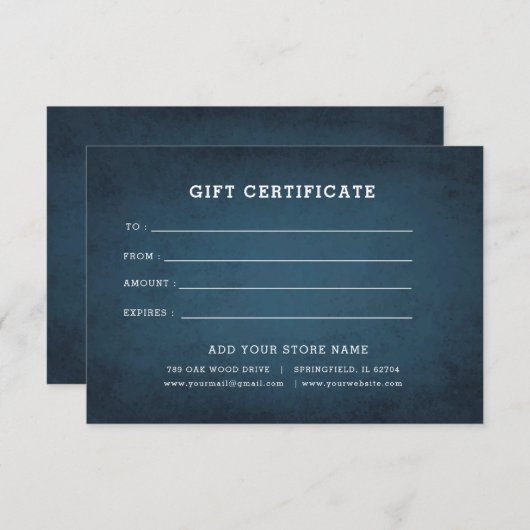 ロゴ編集可能ビジネスギフト証明書の追加 (正面/裏面)