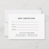 ロゴ編集可能ビジネスギフト証明書の追加 (裏面)