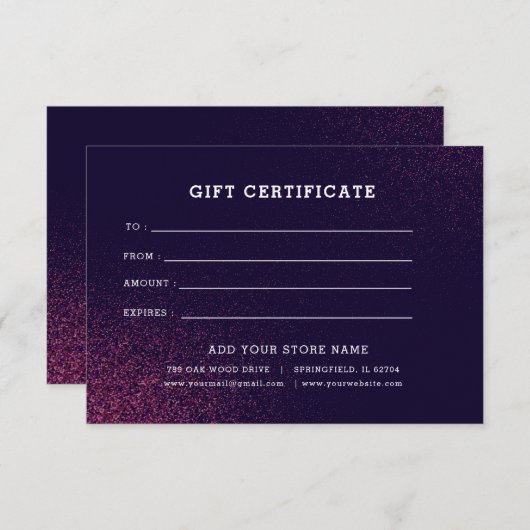 ロゴ編集可能ビジネスギフト証明書の追加 (正面/裏面)