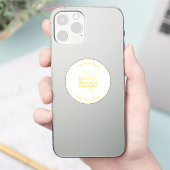 ロゴ編集可能 ゴールド テキスト 防水 シール (スマートフォン)