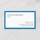 ロゴ縁どミニマルの青 名刺 (裏面)