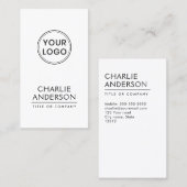 ロゴ縦カスタム横ミニマリモダンスト 名刺 (正面/裏面)