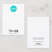 ロゴ署名の追加スクリプトホワイトイヤリングジュエリー 名刺 (正面/裏面)