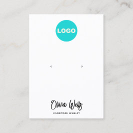 ロゴ署名の追加スクリプトホワイトイヤリングジュエリー 名刺