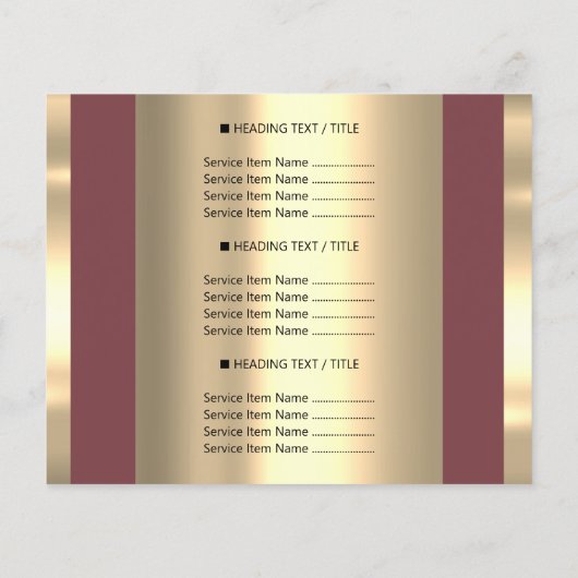 ロゴ美しいサロンメイクアップ価格表赤フライヤー チラシ (裏面)