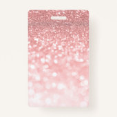 ロゴ美しいサロンIDカードフェイクピンクグリッター バッジ (裏面)